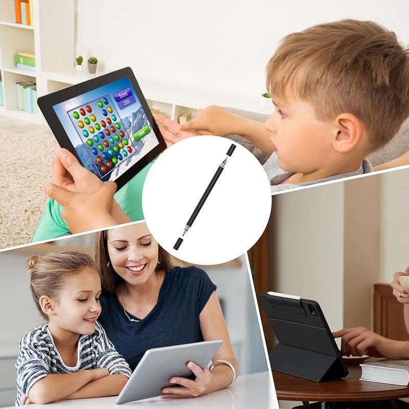 Black Action Pen Touchscreen Ballpoint Soft Tip for Phone Tablet Writing Drawing - Image 5